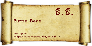 Burza Bere névjegykártya
